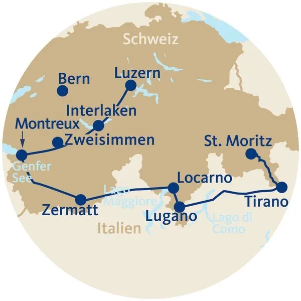 Die Große Schweizrundreise,Die Große Schweizrundreise, 3 Sterne/2. Klasse