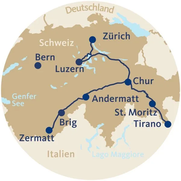 Glacier Express Individuell St.Moritz - Zermatt,Glacier Express Individuell,Glacier Express Individuell St. Moritz - Zermatt,Glacier Express Individuell St. Moritz-Zermatt, 3 Sterne/2. Klasse